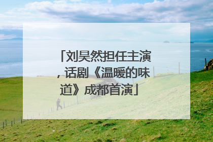 刘昊然担任主演，话剧《温暖的味道》成都首演