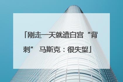 刚走一天就遭白宫“背刺” 马斯克：很失望