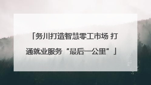务川打造智慧零工市场 打通就业服务“最后一公里”
