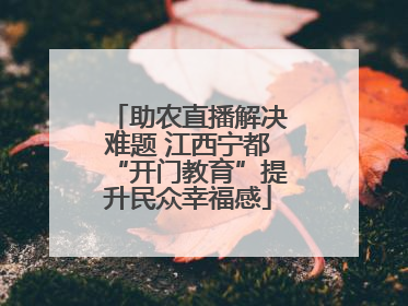 助农直播解决难题 江西宁都“开门教育”提升民众幸福感