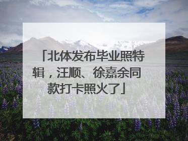 北体发布毕业照特辑，汪顺、徐嘉余同款打卡照火了