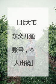 北大韦东奕开通账号，本人出镜