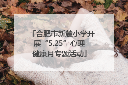 合肥市新麓小学开展“5.25”心理健康月专题活动