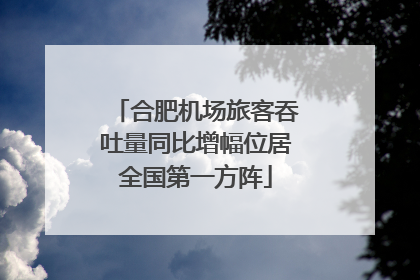 合肥机场旅客吞吐量同比增幅位居全国第一方阵