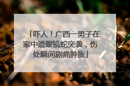 吓人！广西一男子在家中遭眼镜蛇突袭，伤处瞬间剧痛肿胀