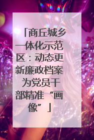 商丘城乡一体化示范区：动态更新廉政档案 为党员干部精准“画像”