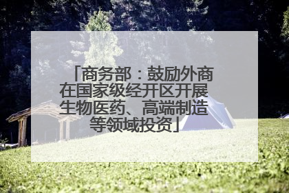 商务部：鼓励外商在国家级经开区开展生物医药、高端制造等领域投资