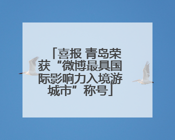 喜报 青岛荣获“微博最具国际影响力入境游城市”称号