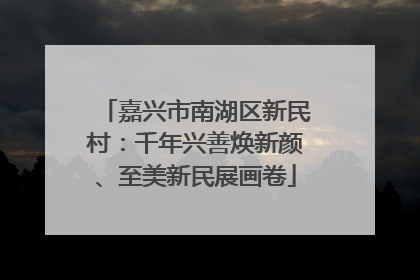 嘉兴市南湖区新民村：千年兴善焕新颜、至美新民展画卷