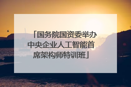 国务院国资委举办中央企业人工智能首席架构师特训班