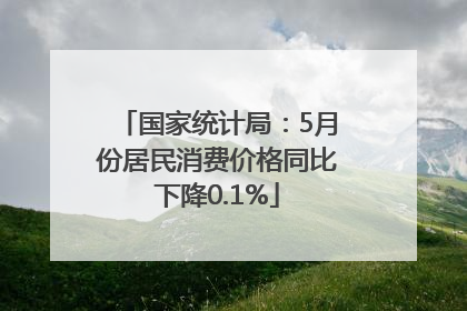 国家统计局：5月份居民消费价格同比下降0.1%