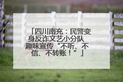 四川南充：民警变身反诈文艺小分队 趣味宣传“不听、不信、不转账！”