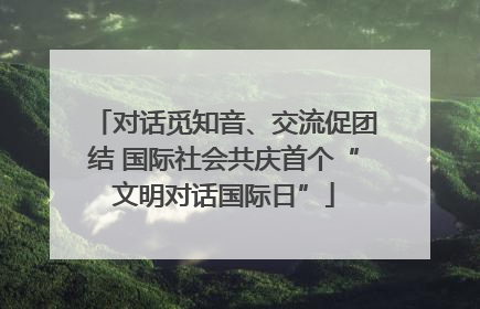 对话觅知音、交流促团结 国际社会共庆首个“文明对话国际日”