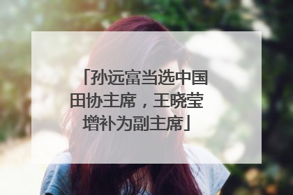 孙远富当选中国田协主席，王晓莹增补为副主席
