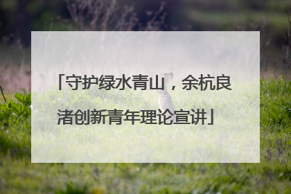 守护绿水青山，余杭良渚创新青年理论宣讲