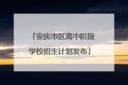 安庆市区高中阶段学校招生计划发布
