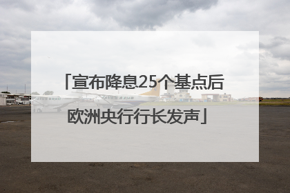 宣布降息25个基点后 欧洲央行行长发声