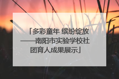 多彩童年 缤纷绽放——南阳市实验学校社团育人成果展示