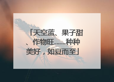 天空蓝、果子甜、作物旺……种种美好，如夏而至