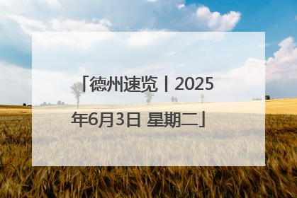 德州速览丨2025年6月3日 星期二