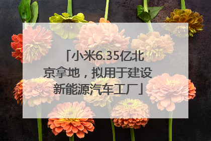 小米6.35亿北京拿地，拟用于建设新能源汽车工厂