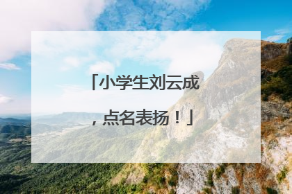 小学生刘云成，点名表扬！