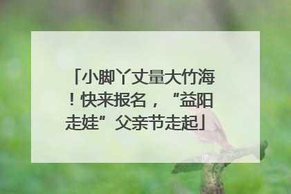 小脚丫丈量大竹海！快来报名，“益阳走娃”父亲节走起