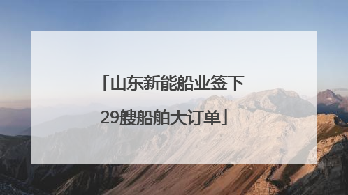 山东新能船业签下29艘船舶大订单