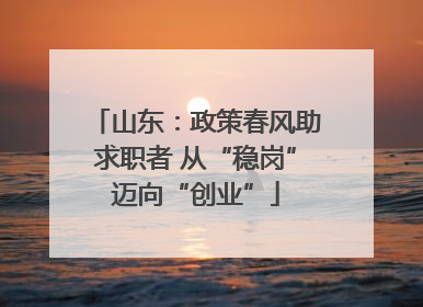 山东：政策春风助求职者 从“稳岗”迈向“创业”