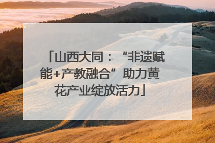 山西大同：“非遗赋能+产教融合”助力黄花产业绽放活力