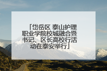 岱岳区 泰山护理职业学院校城融合暨书记、区长高校行活动在泰安举行
