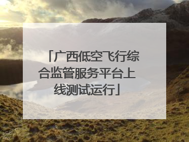 广西低空飞行综合监管服务平台上线测试运行