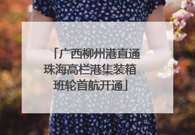 广西柳州港直通珠海高栏港集装箱班轮首航开通