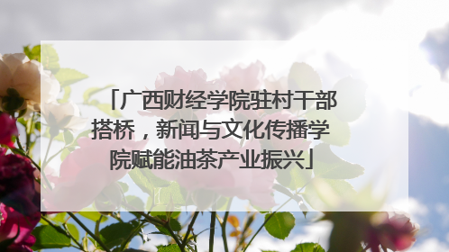 广西财经学院驻村干部搭桥，新闻与文化传播学院赋能油茶产业振兴
