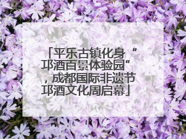 平乐古镇化身“邛酒百景体验园”，成都国际非遗节邛酒文化周启幕