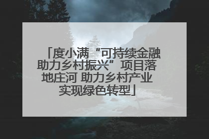 度小满“可持续金融助力乡村振兴”项目落地庄河 助力乡村产业实现绿色转型