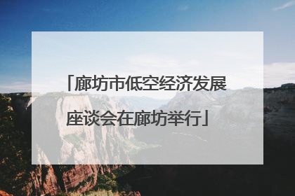 廊坊市低空经济发展座谈会在廊坊举行