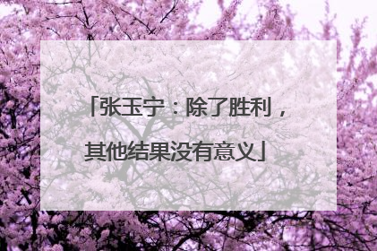 张玉宁：除了胜利，其他结果没有意义
