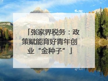 张家界税务：政策赋能育好青年创业“金种子”