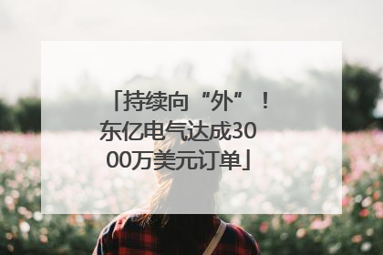 持续向“外”！东亿电气达成3000万美元订单