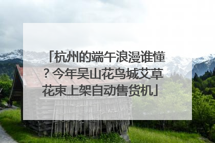 杭州的端午浪漫谁懂？今年吴山花鸟城艾草花束上架自动售货机