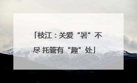 枝江：关爱“暑”不尽 托管有“趣”处