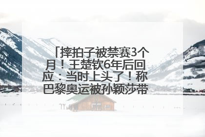摔拍子被禁赛3个月！王楚钦6年后回应：当时上头了！称巴黎奥运被孙颖莎带着打，搭档8年“一个眼神就能懂”