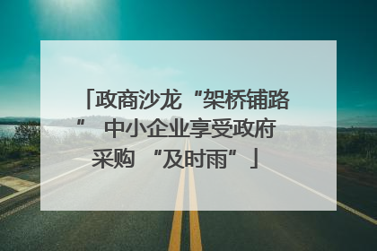 政商沙龙“架桥铺路” 中小企业享受政府采购 “及时雨”