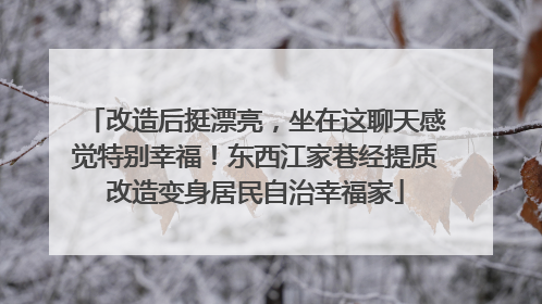 改造后挺漂亮，坐在这聊天感觉特别幸福！东西江家巷经提质改造变身居民自治幸福家
