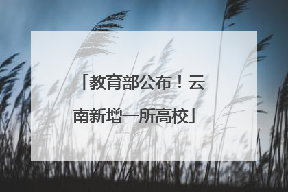 教育部公布！云南新增一所高校