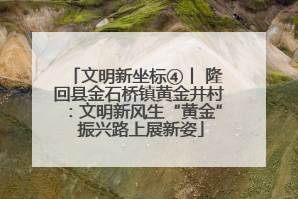 文明新坐标④丨 隆回县金石桥镇黄金井村：文明新风生“黄金” 振兴路上展新姿