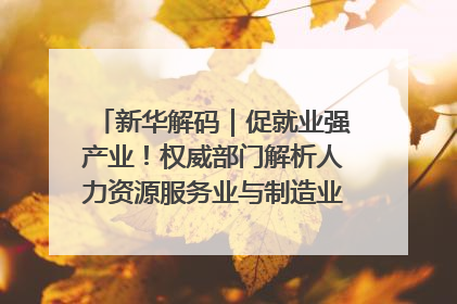 新华解码｜促就业强产业！权威部门解析人力资源服务业与制造业融合发展试点