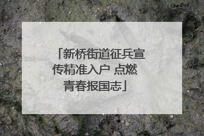 新桥街道征兵宣传精准入户 点燃青春报国志