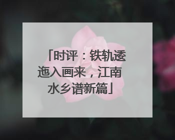 时评：铁轨逶迤入画来，江南水乡谱新篇